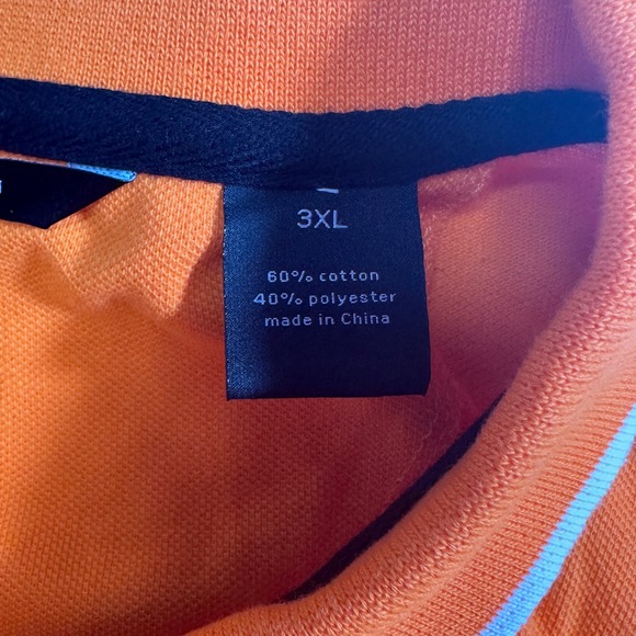 Men's Sean John Orange Short Sleeve Polo Shirt 3XL with White Trim - Picture 7 of 8